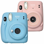 Fujifilm Sofortbildkamera "instax mini 11", blau und pink